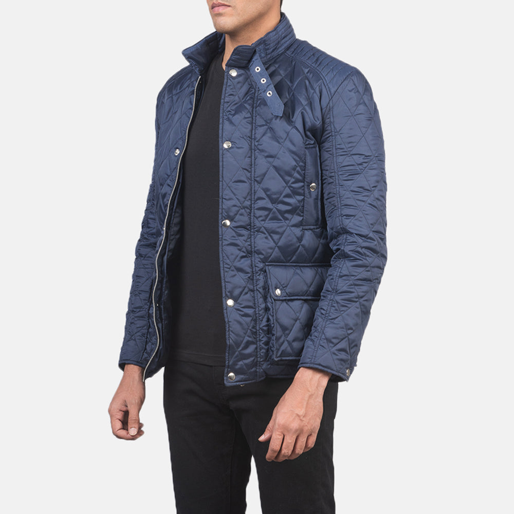 Barry Quilted Blue Windbreaker Jacket by Dash Racegear - men Jacket view 2