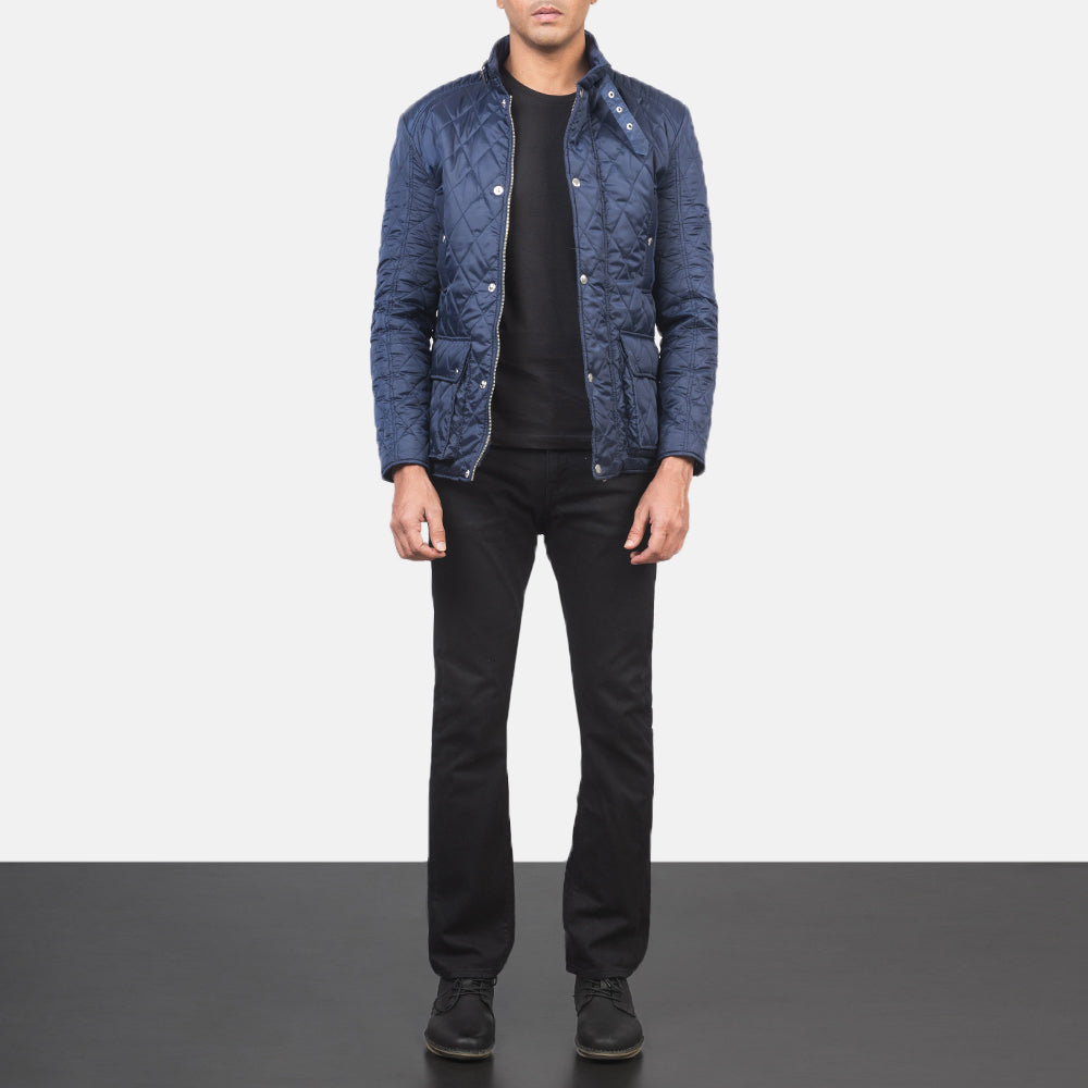 Barry Quilted Blue Windbreaker Jacket by Dash Racegear - men Jacket view 4