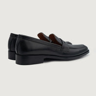 Baxton Black Leather Loafers by Dash Racegear - men Leather Shoes view 4