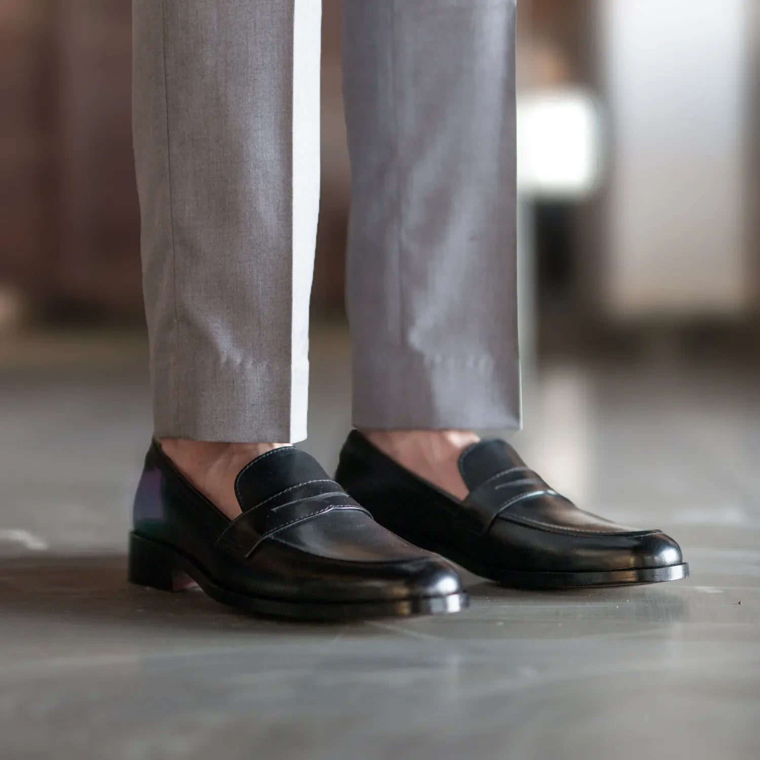 Baxton Black Leather Loafers by Dash Racegear - men Leather Shoes view 7