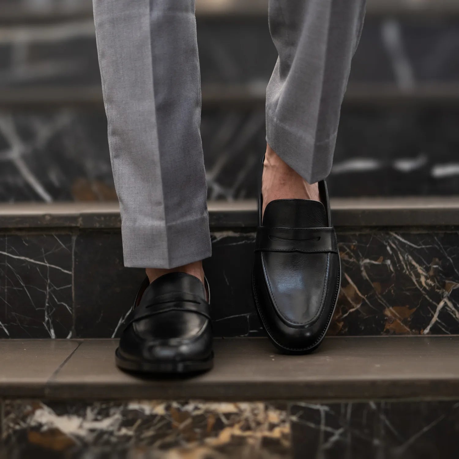 Baxton Black Leather Loafers by Dash Racegear - men Leather Shoes view 9