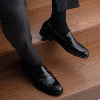Baxton Black Patent Leather Loafers by Dash Racegear - men Leather Shoes view 10