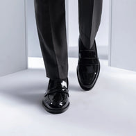 Baxton Black Patent Leather Loafers by Dash Racegear - men Leather Shoes view 7