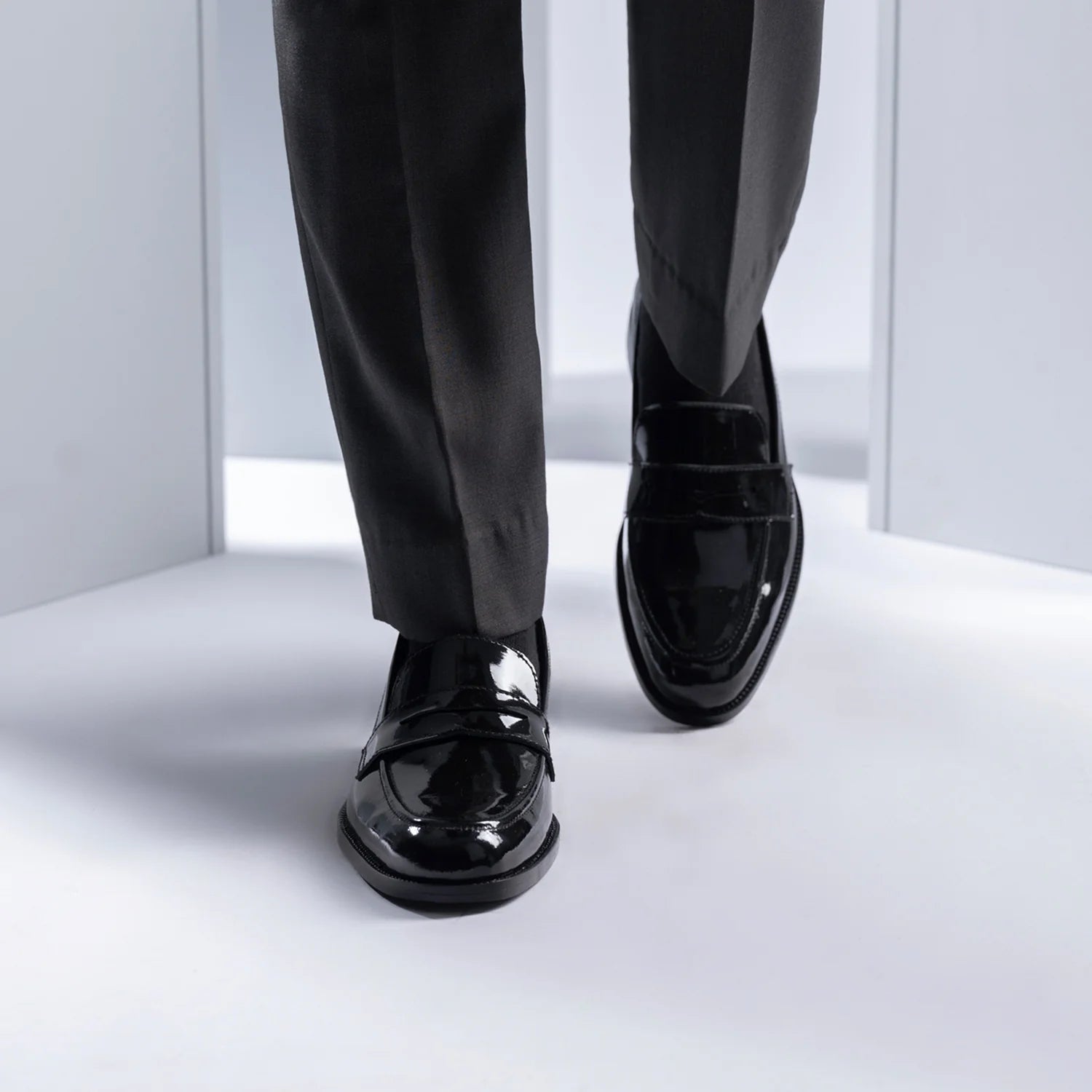 Baxton Black Patent Leather Loafers by Dash Racegear - men Leather Shoes view 7