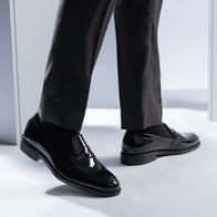 Baxton Black Patent Leather Loafers by Dash Racegear - men Leather Shoes view 9