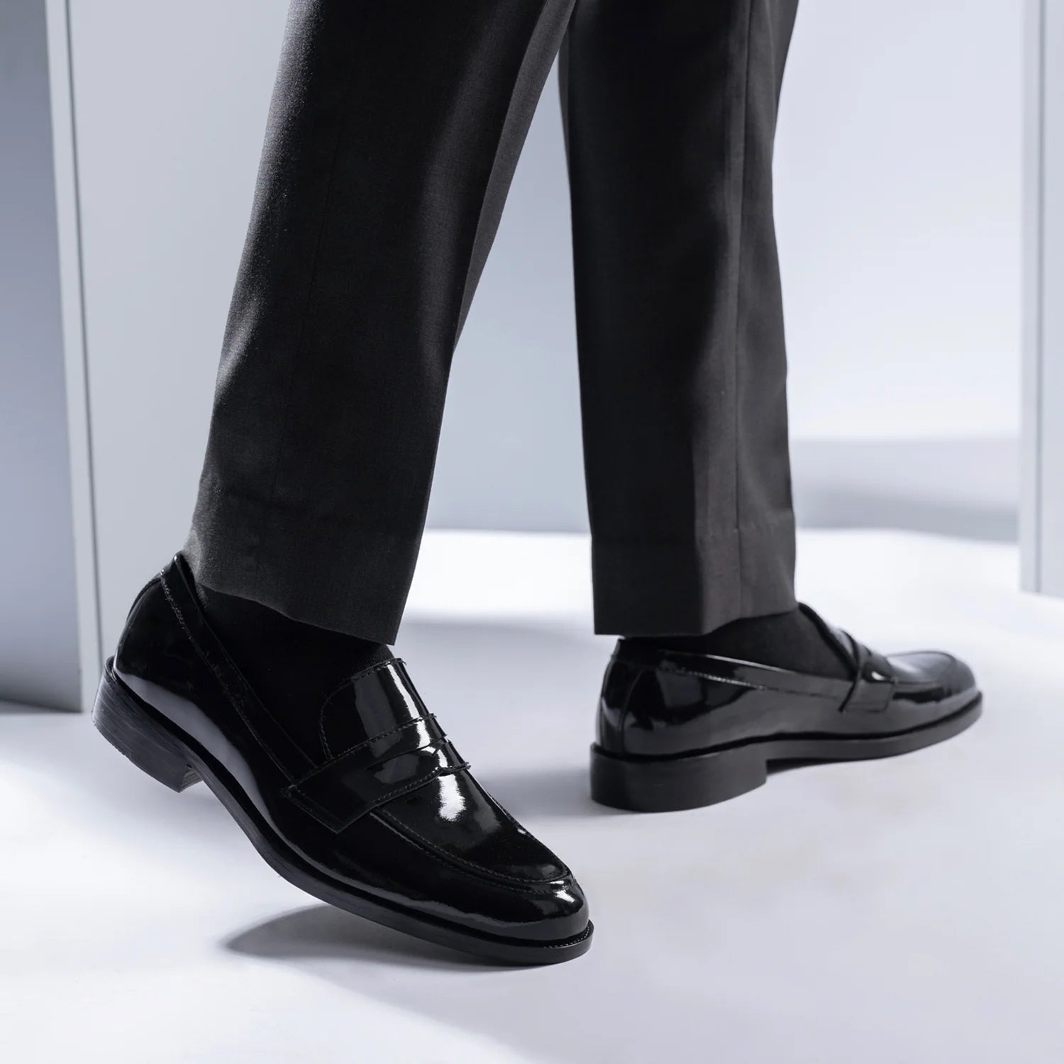 Baxton Black Patent Leather Loafers by Dash Racegear - men Leather Shoes view 9