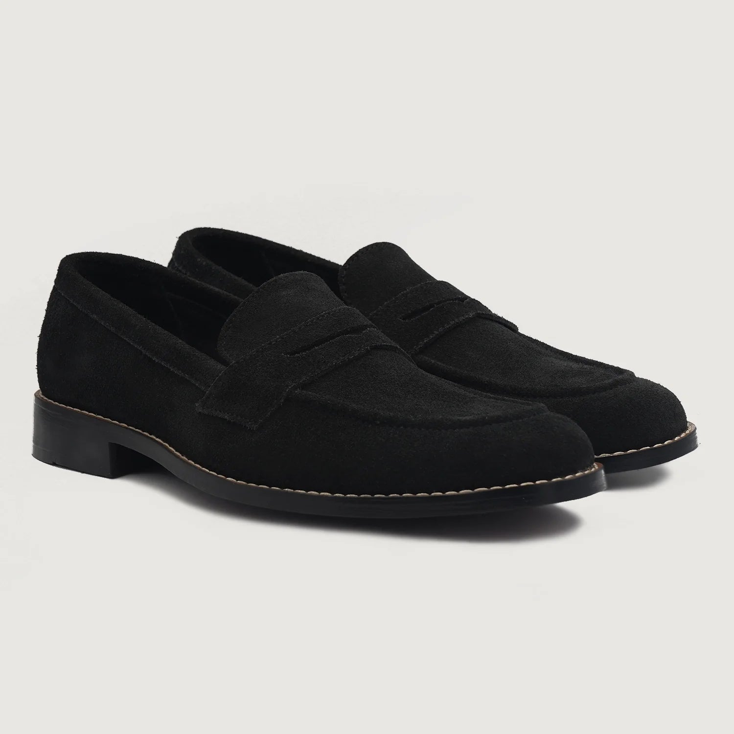 Baxton Black Suede Leather Loafers by Dash Racegear - men Leather Shoes view 1