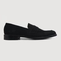 Baxton Black Suede Leather Loafers by Dash Racegear - men Leather Shoes view 2