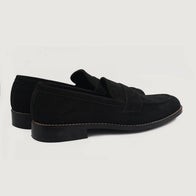 Baxton Black Suede Leather Loafers by Dash Racegear - men Leather Shoes view 3