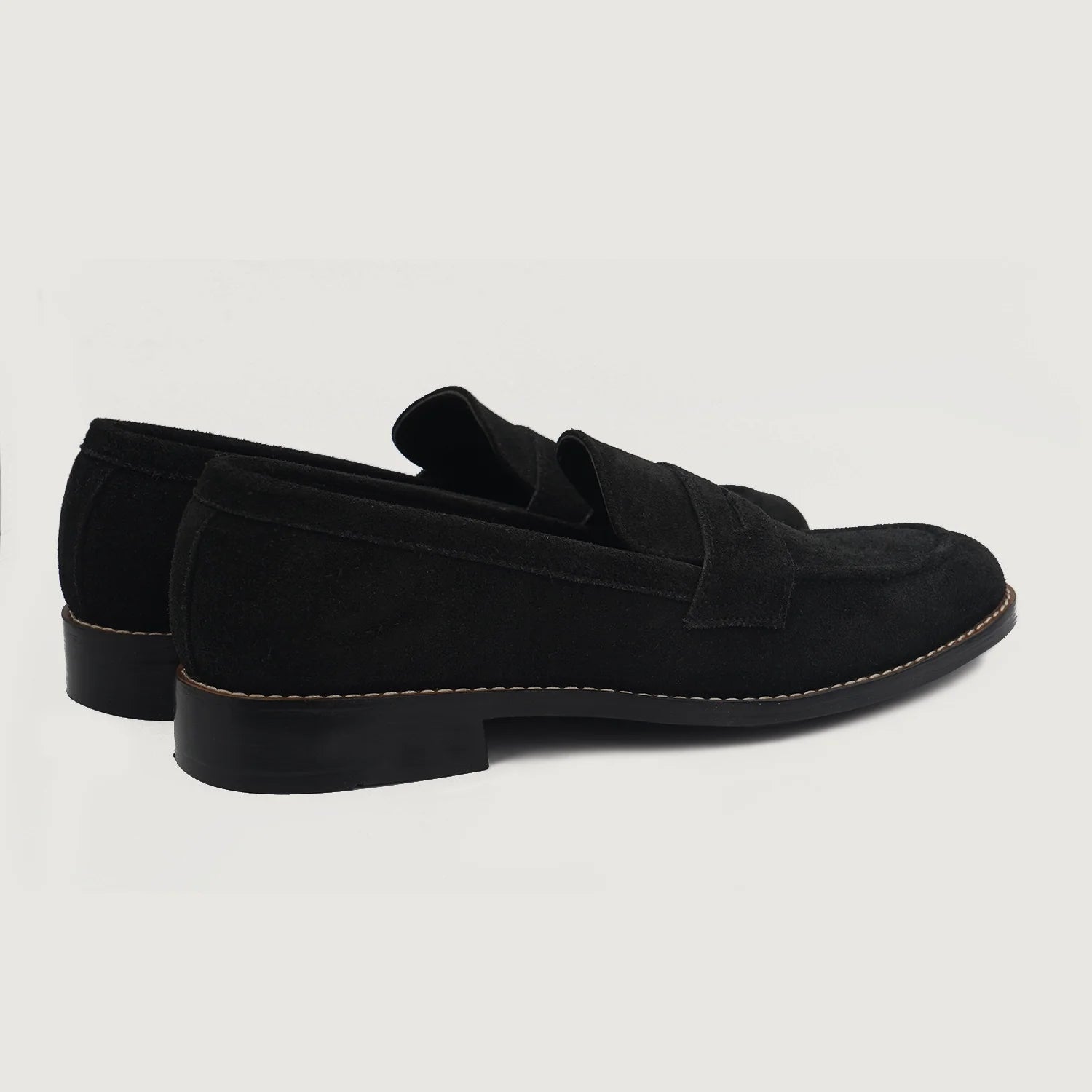 Baxton Black Suede Leather Loafers by Dash Racegear - men Leather Shoes view 3