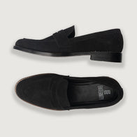 Baxton Black Suede Leather Loafers by Dash Racegear - men Leather Shoes view 4