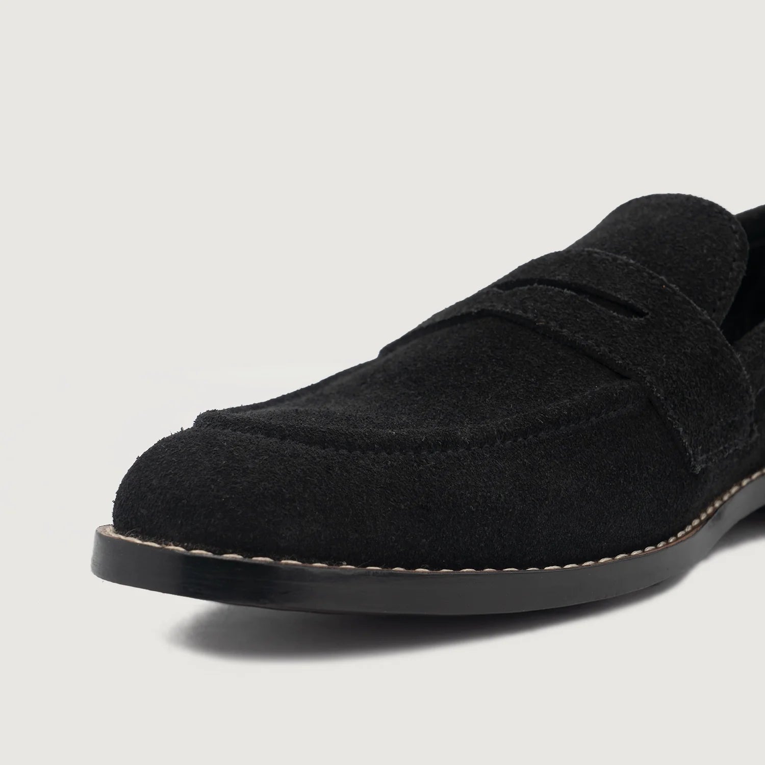 Baxton Black Suede Leather Loafers by Dash Racegear - men Leather Shoes view 5