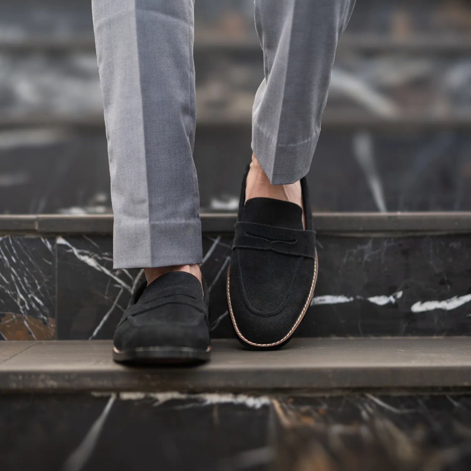 Baxton Black Suede Leather Loafers by Dash Racegear - men Leather Shoes view 9