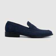 Baxton Blue Suede Leather Loafers by Dash Racegear - unisex Leather Shoes view 2