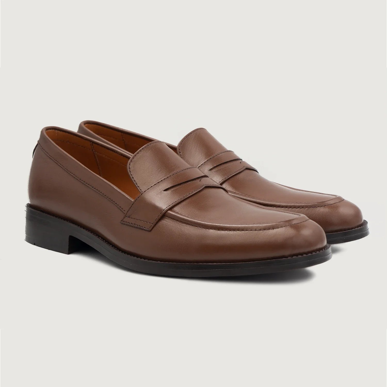 Baxton Brown Leather Loafers by Dash Racegear - men Leather Shoes view 1