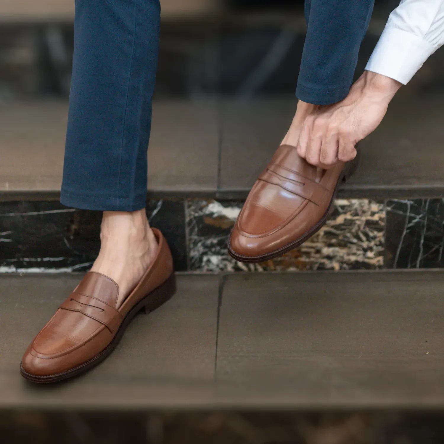 Baxton Brown Leather Loafers by Dash Racegear - men Leather Shoes view 10