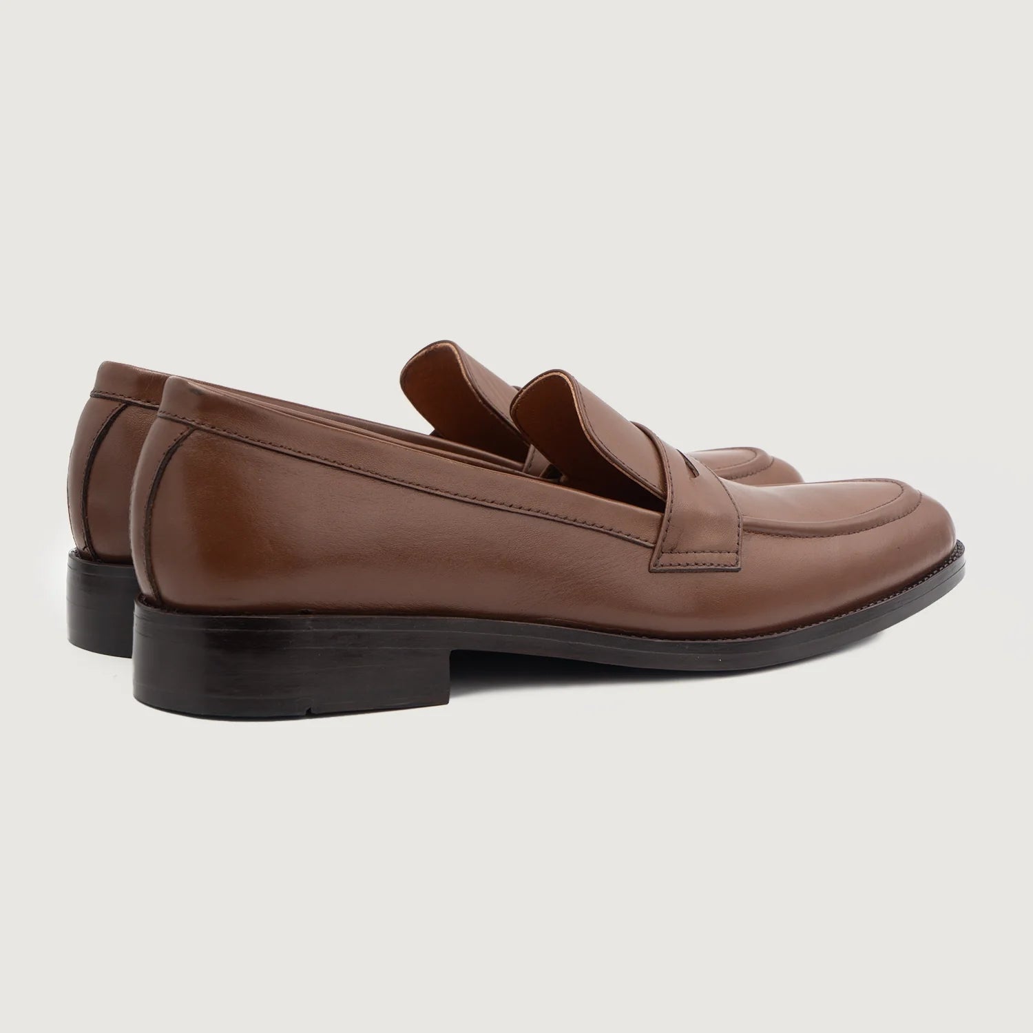 Baxton Brown Leather Loafers by Dash Racegear - men Leather Shoes view 3