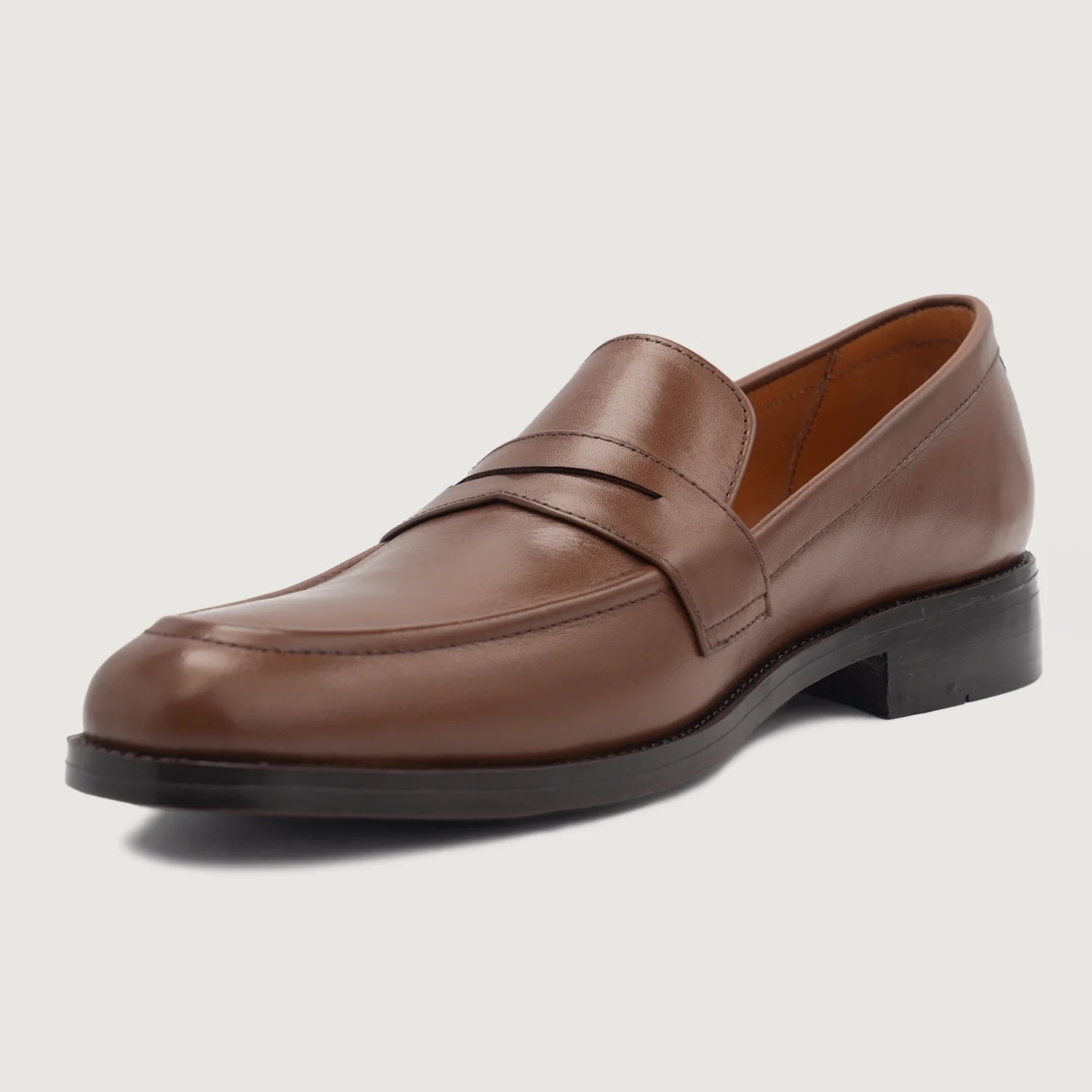 Baxton Brown Leather Loafers by Dash Racegear - men Leather Shoes view 4