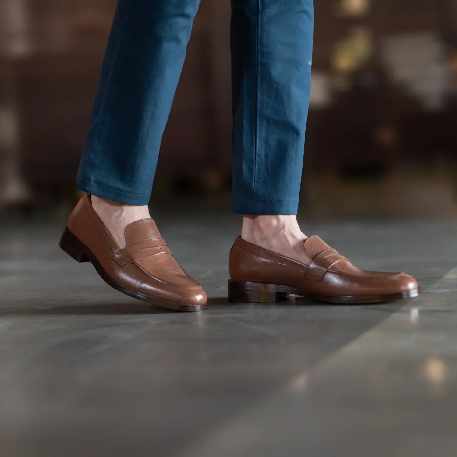 Baxton Brown Leather Loafers by Dash Racegear - men Leather Shoes view 7