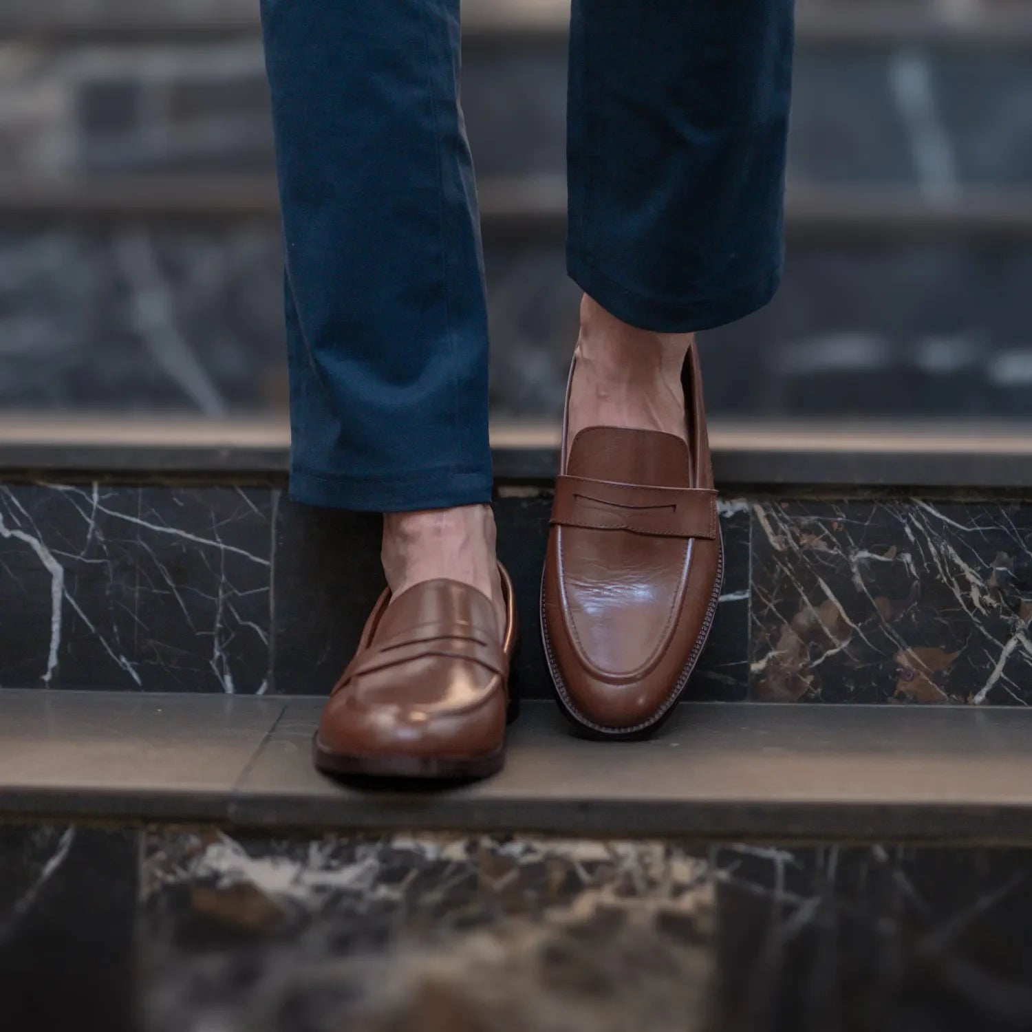 Baxton Brown Leather Loafers by Dash Racegear - men Leather Shoes view 8