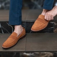 Baxton Brown Suede Leather Loafers by Dash Racegear - men Leather Shoes view 10