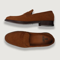 Baxton Brown Suede Leather Loafers by Dash Racegear - men Leather Shoes view 3