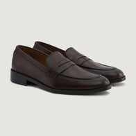 Baxton Burnished Brown Leather Loafers by Dash Racegear - men Leather Shoes view 1