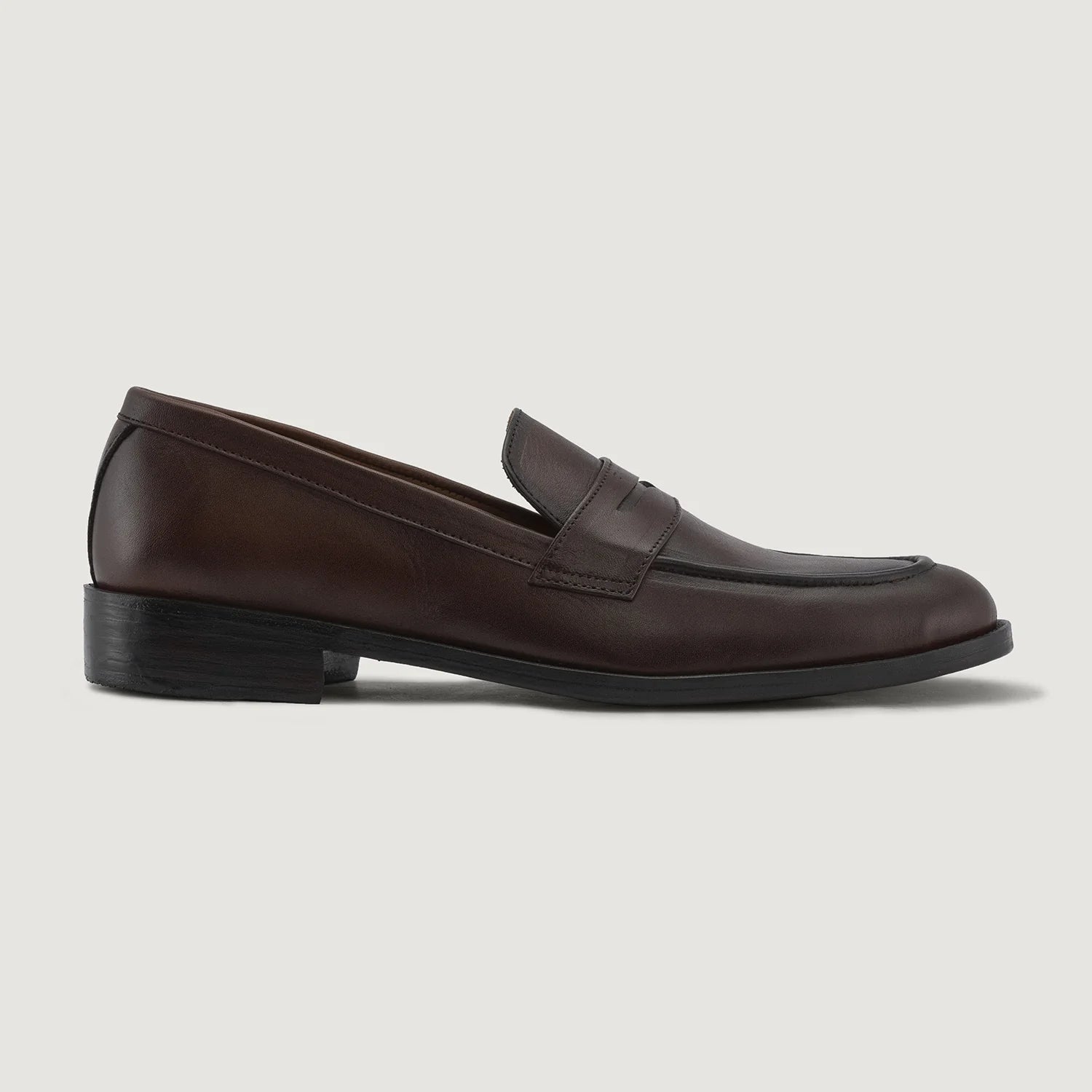 Baxton Burnished Brown Leather Loafers by Dash Racegear - men Leather Shoes view 2