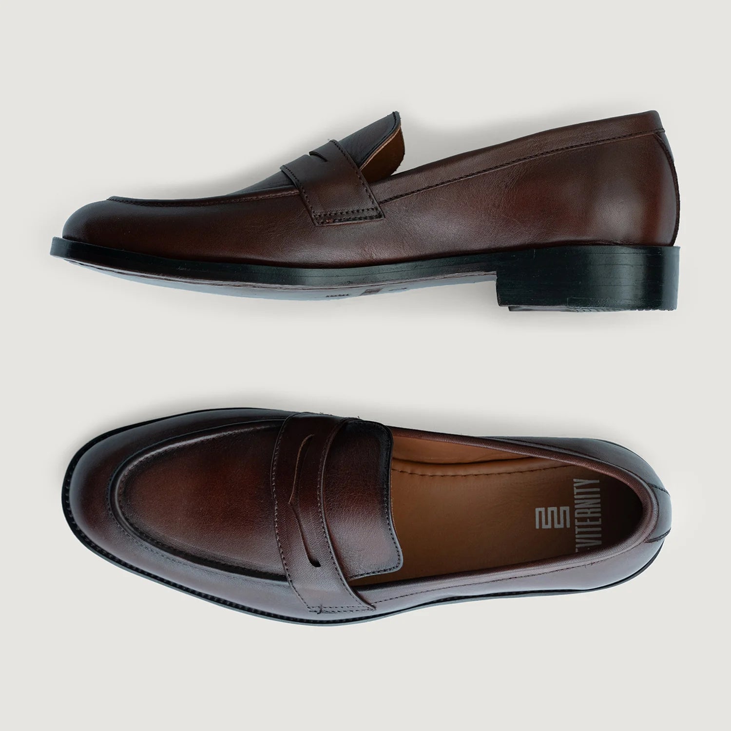 Baxton Burnished Brown Leather Loafers by Dash Racegear - men Leather Shoes view 3