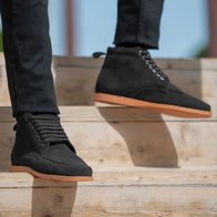 Bearman Moc Toe Black Suede Boots by Dash Racegear - men Leather Shoes view 10