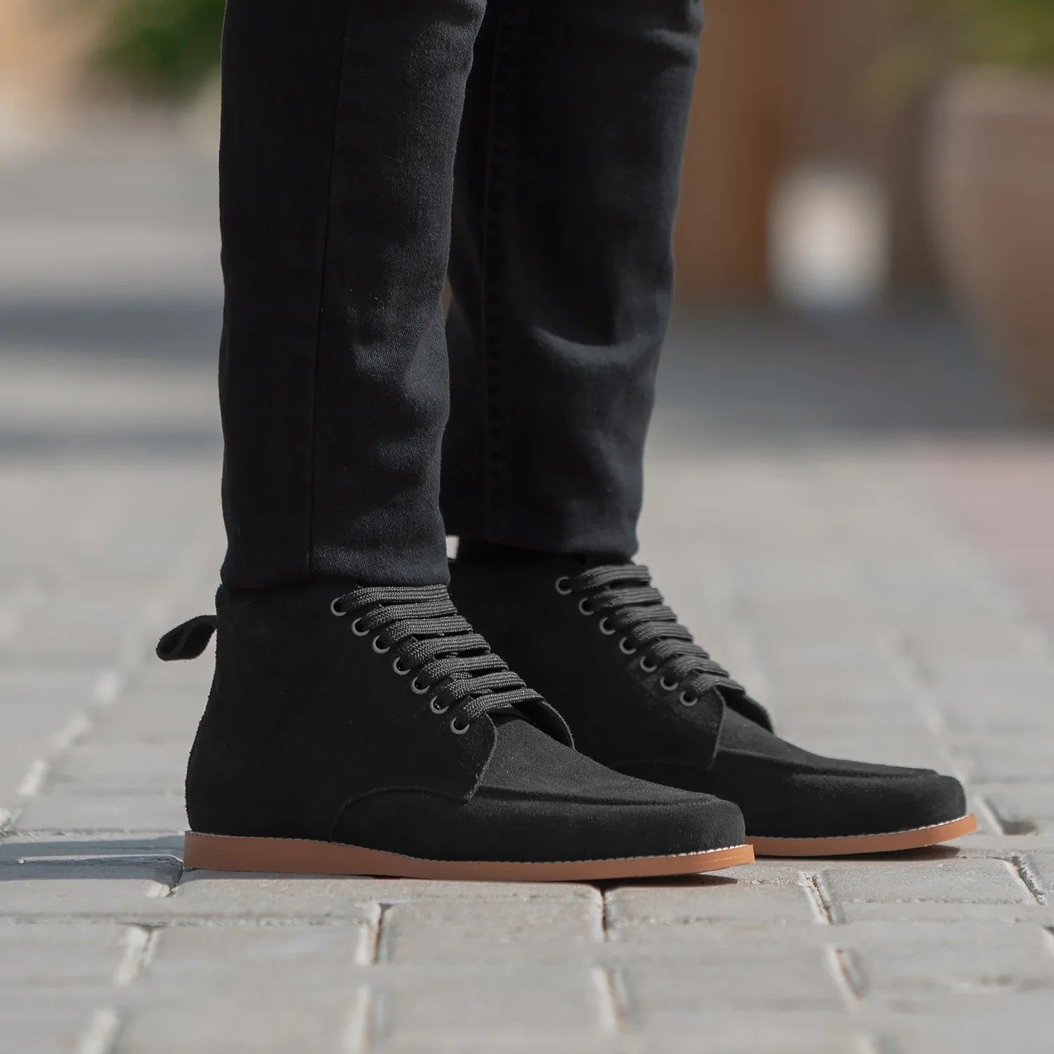 Bearman Moc Toe Black Suede Boots by Dash Racegear - men Leather Shoes view 8