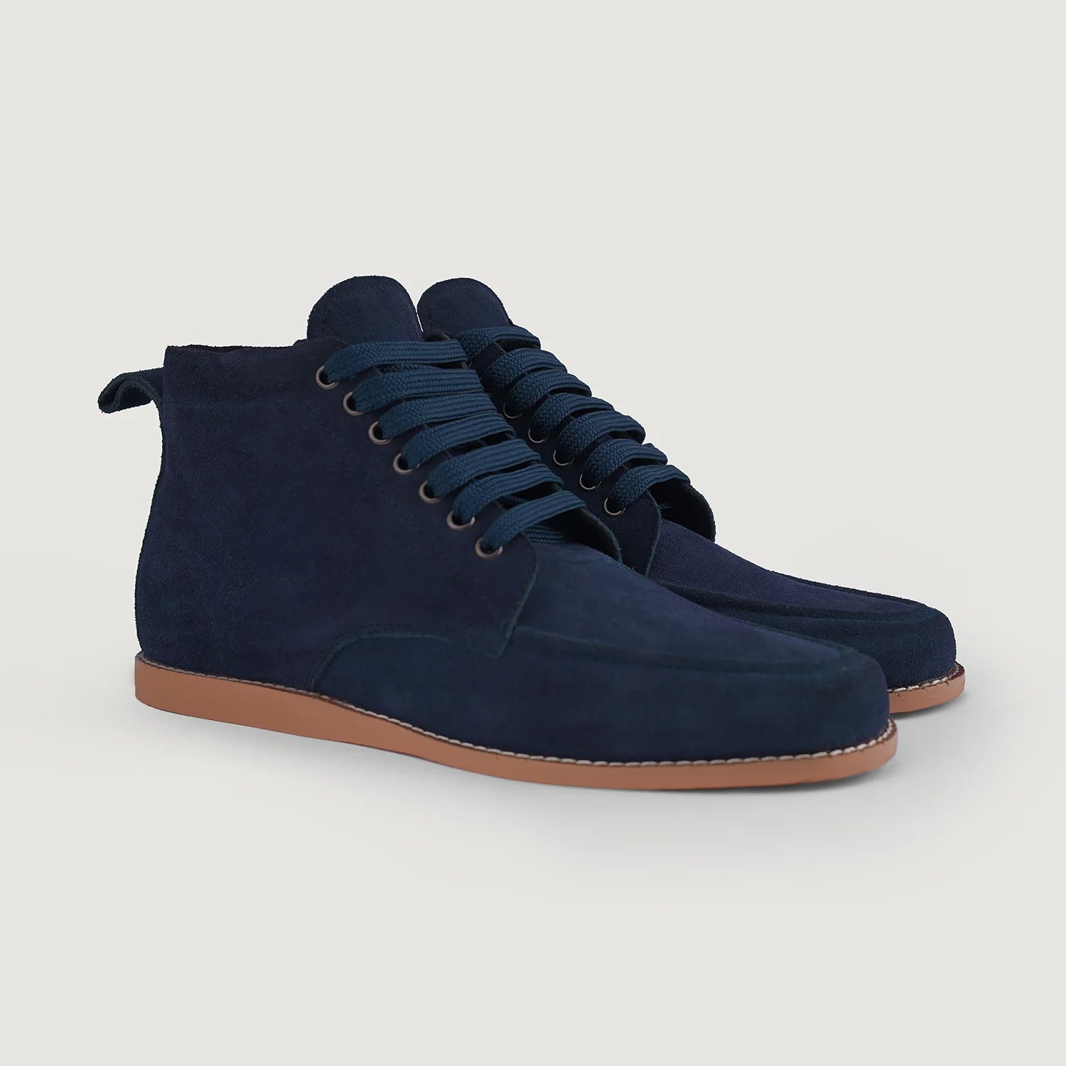 Bearman Moc Toe Blue Suede Boots by Dash Racegear - men Leather Shoes view 1