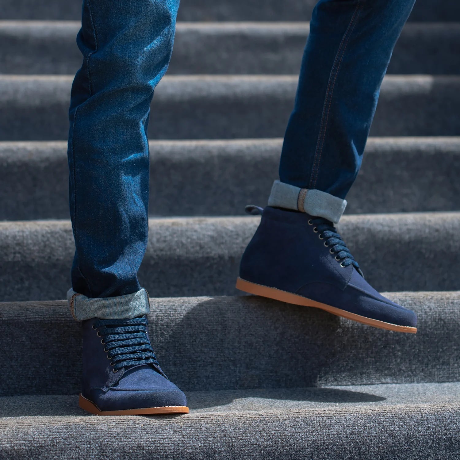 Bearman Moc Toe Blue Suede Boots by Dash Racegear - men Leather Shoes view 10