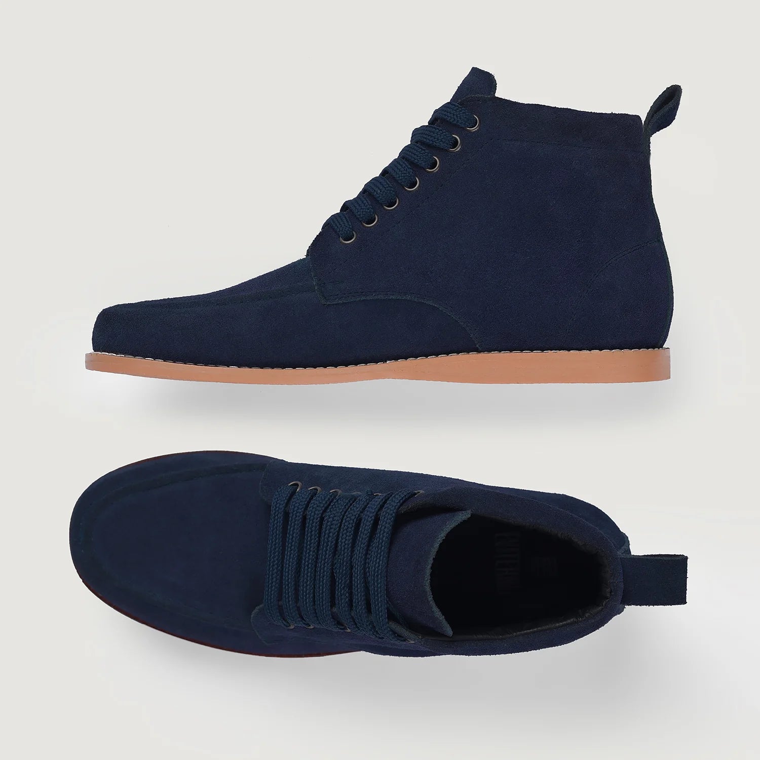 Bearman Moc Toe Blue Suede Boots by Dash Racegear - men Leather Shoes view 3