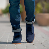 Bearman Moc Toe Blue Suede Boots by Dash Racegear - men Leather Shoes view 7