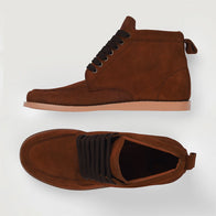 Bearman Moc Toe Brown Suede Boots by Dash Racegear - men Leather Shoes view 3