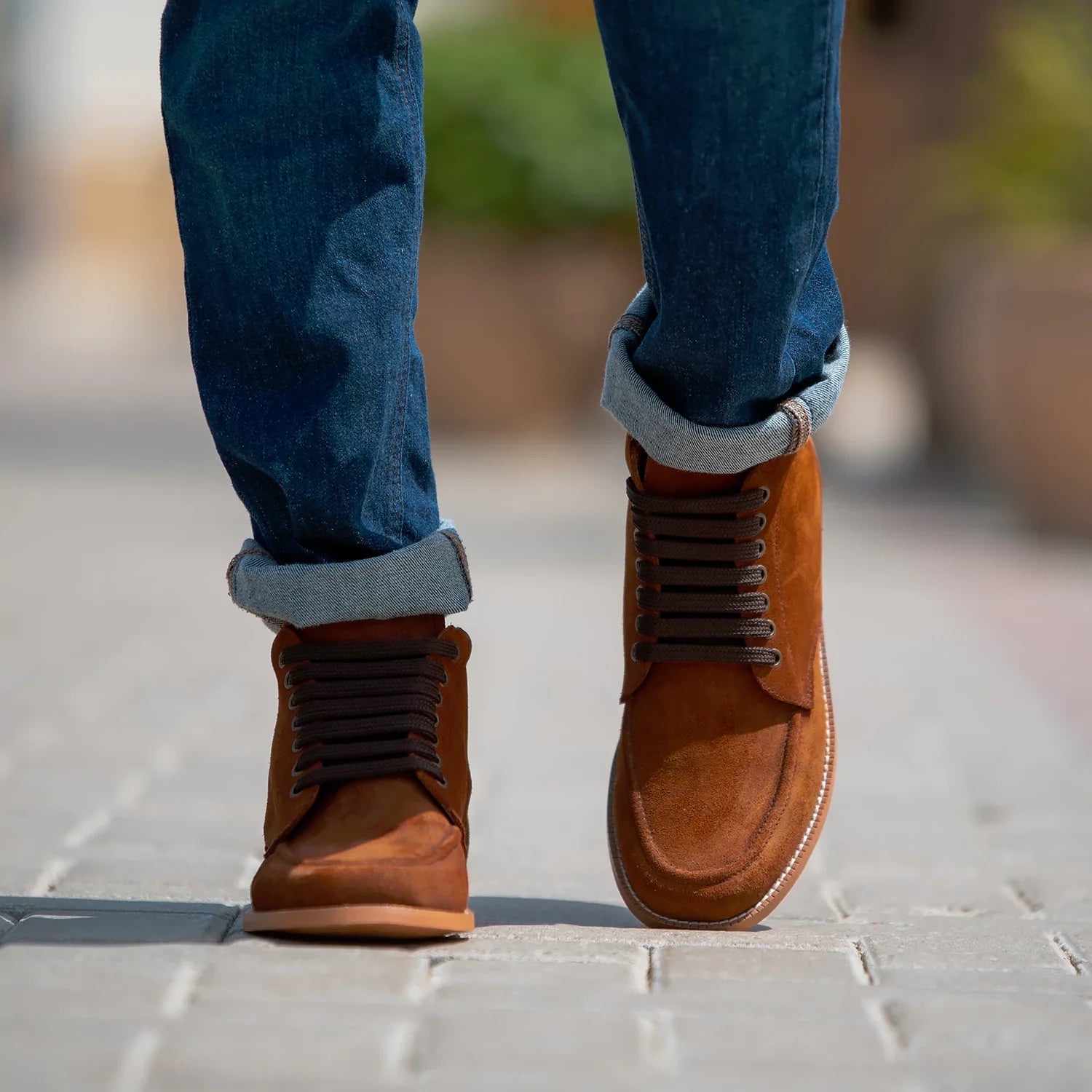 Bearman Moc Toe Brown Suede Boots by Dash Racegear - men Leather Shoes view 7