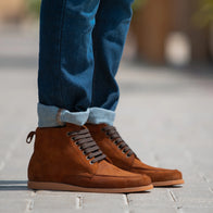 Bearman Moc Toe Brown Suede Boots by Dash Racegear - men Leather Shoes view 8