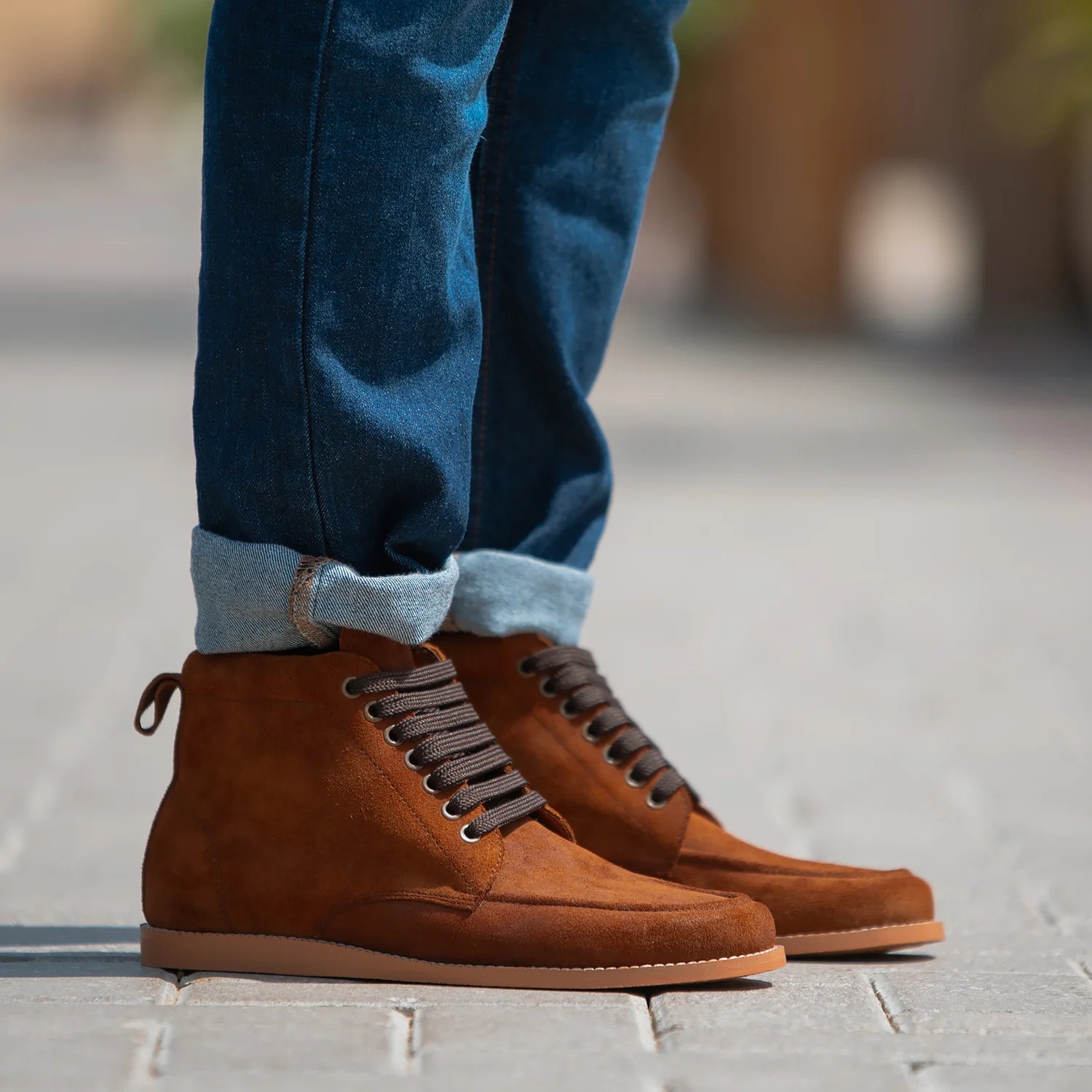 Bearman Moc Toe Brown Suede Boots by Dash Racegear - men Leather Shoes view 8