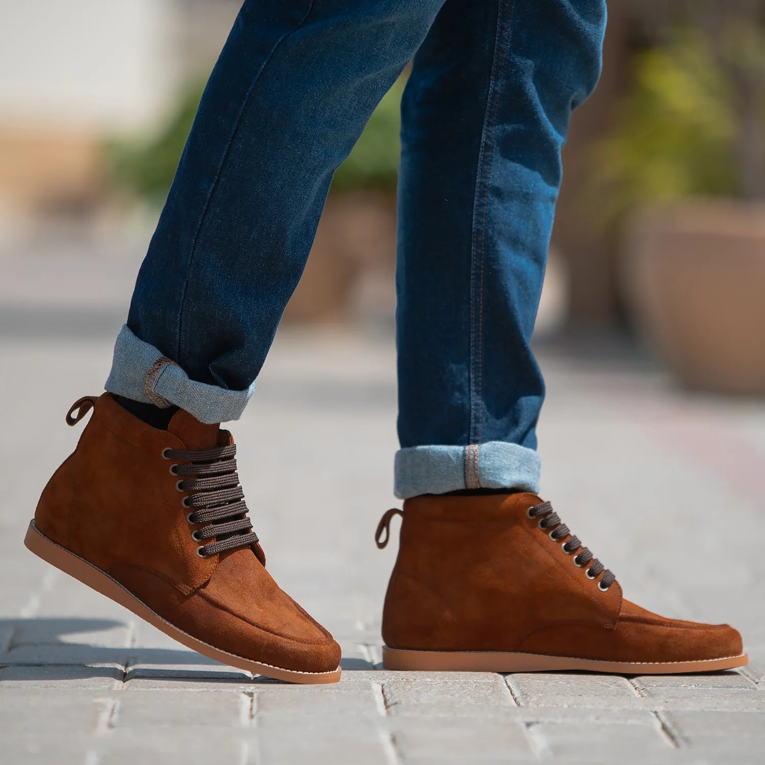 Bearman Moc Toe Brown Suede Boots by Dash Racegear - men Leather Shoes view 9
