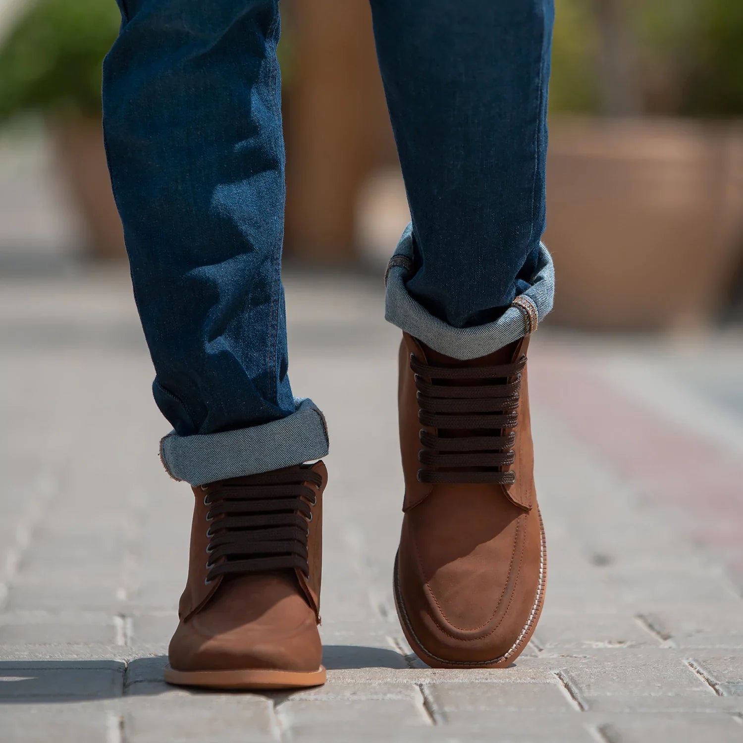 Bearman Moc Toe Pull-up Brown Leather Boots by Dash Racegear - men Leather Shoes view 7