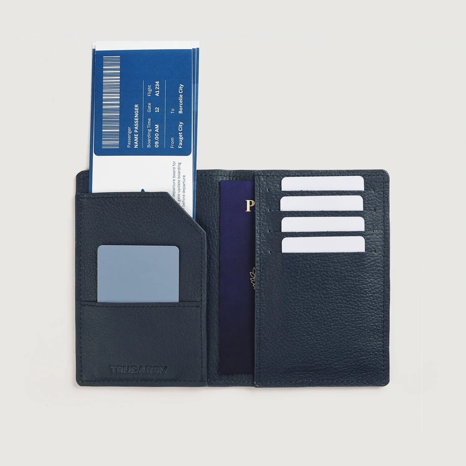 Bernardi Blue Leather Travel Wallet by Dash Racegear - unisex Leather Accessories view 4