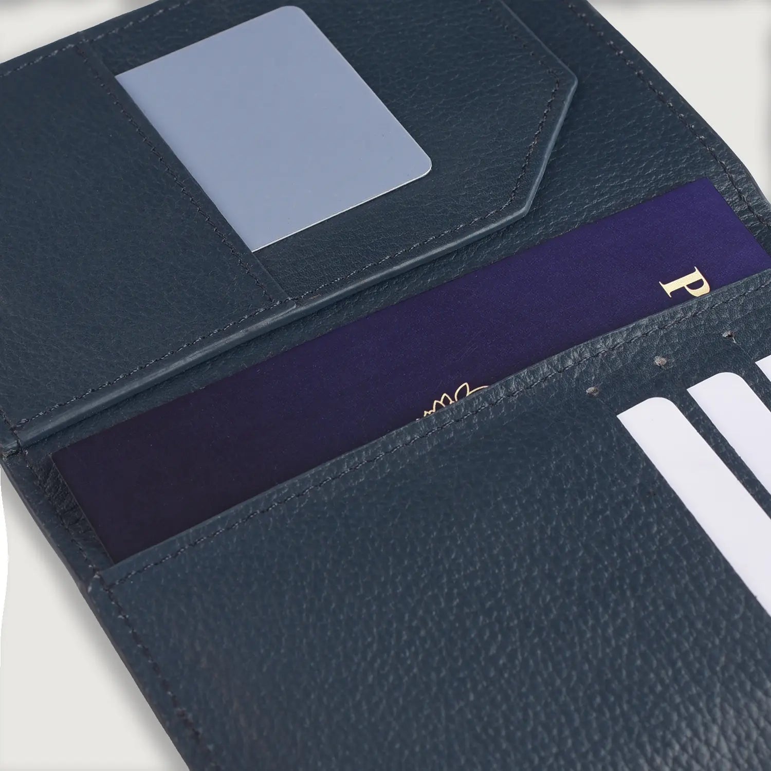 Bernardi Blue Leather Travel Wallet by Dash Racegear - unisex Leather Accessories view 5