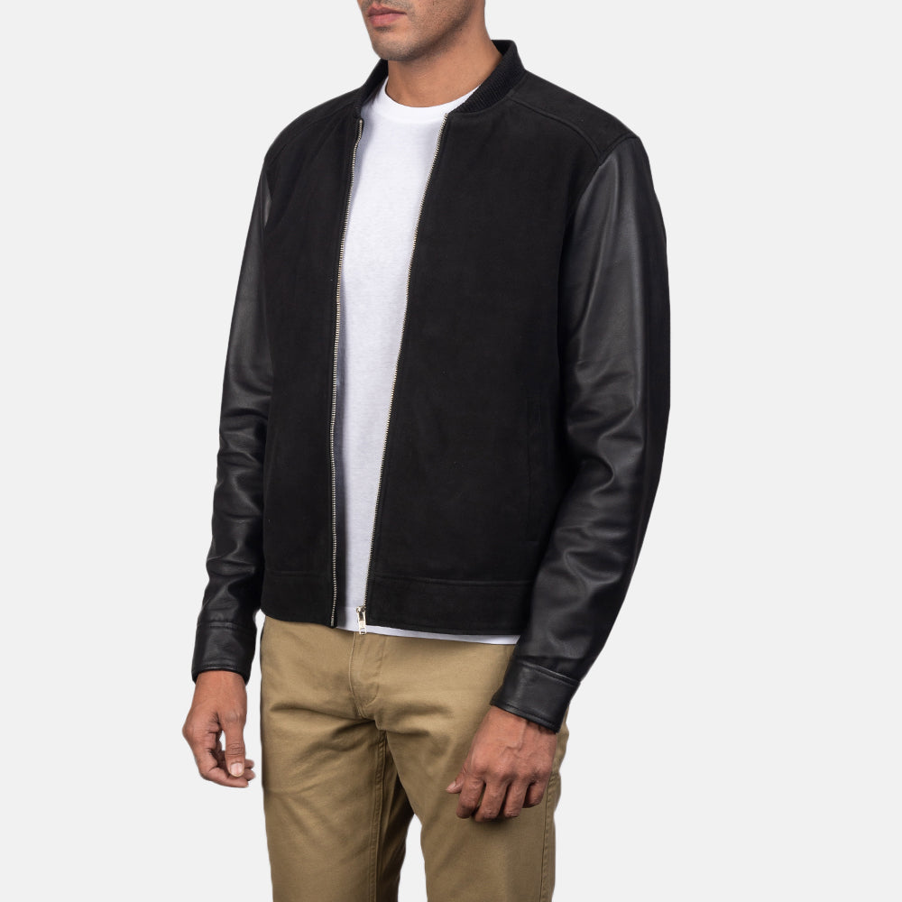 Blain Black Hybrid Bomber Jacket by Dash Racegear - men Jacket view 2