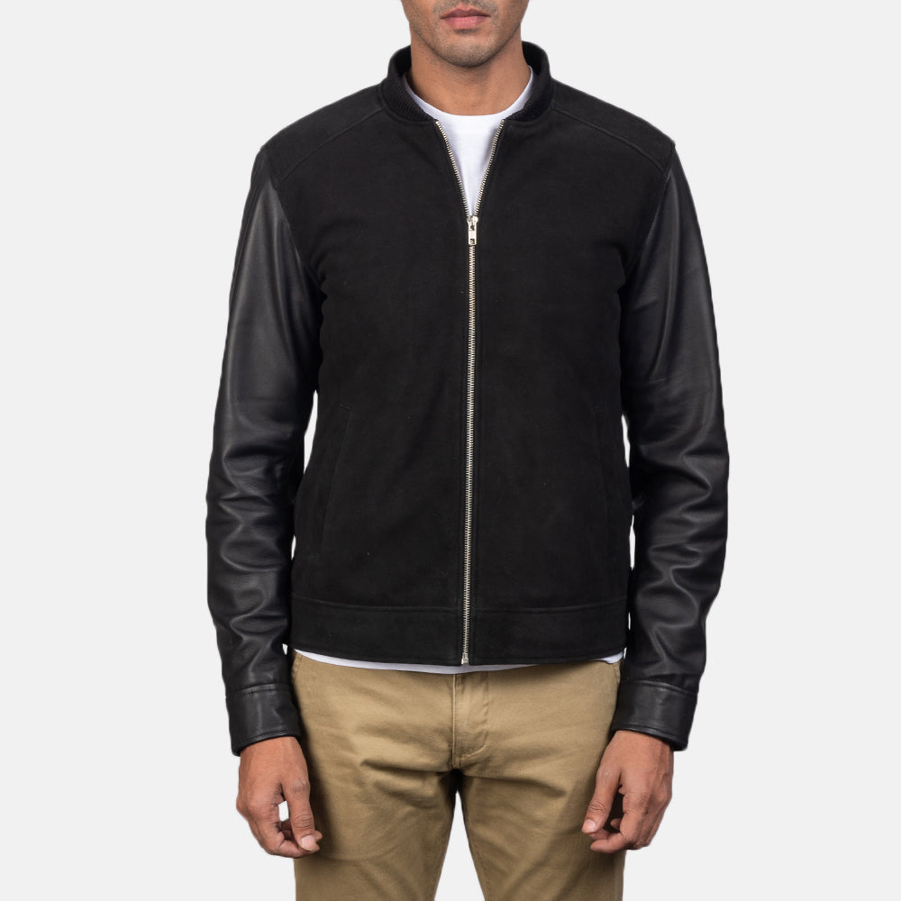 Blain Black Hybrid Bomber Jacket by Dash Racegear - men Jacket view 3