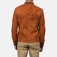 Blain Brown Suede Bomber Jacket by Dash Racegear - men Jacket view 5