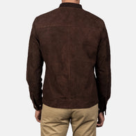 Blain Mocha Suede Bomber Jacket by Dash Racegear - men Jacket view 5
