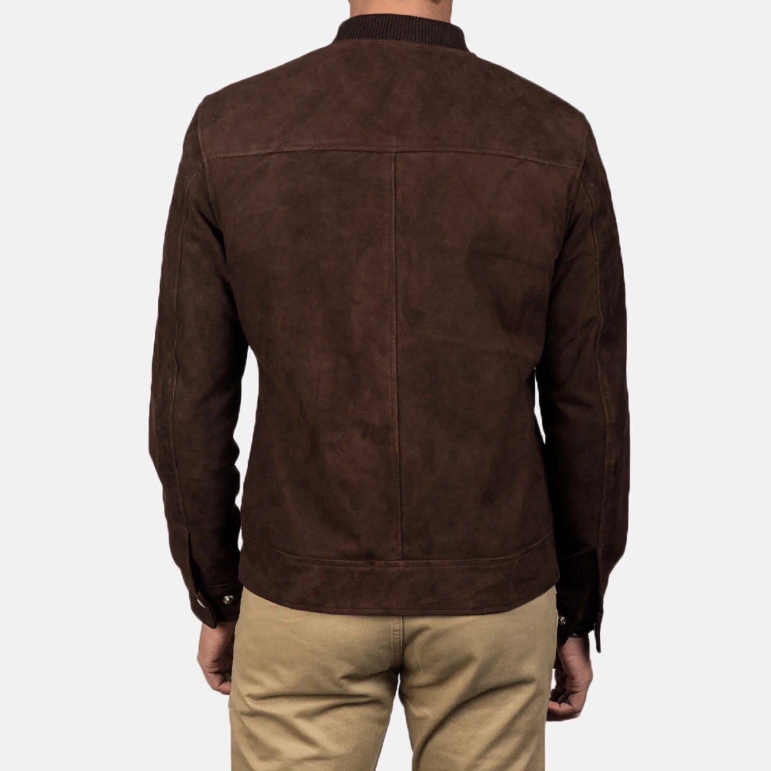 Blain Mocha Suede Bomber Jacket by Dash Racegear - men Jacket view 5