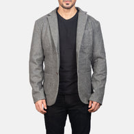Borges Grey Wool Blazer by Dash Racegear - men Jacket view 1