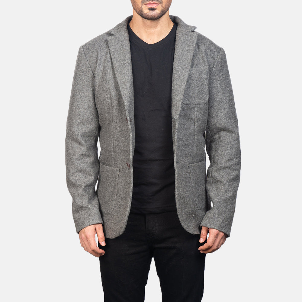 Borges Grey Wool Blazer by Dash Racegear - men Jacket view 1